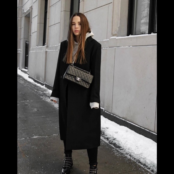 black long coat zara